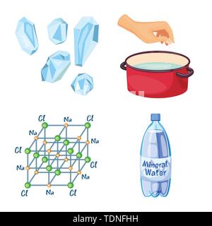 Cocotte,eau,granules,salé,cubes,chimiques,bouteille,céréales,assaisonnement,bras,saupoudrer de poudre,,container,white,spa,fluide,farine,écologie,traitement,sel,plastique,alimentation,sodium,minéral,standard,cuisine,cuisine,mer,naturel,set,cuisson,vector icon,illustration,collection,isolé,design,graphisme,élément signe,caricature,couleur,vecteurs vecteur , Illustration de Vecteur