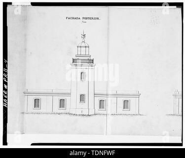 Photocopie de dimensions mesurées, ca.1881 ; façade arrière - Faro de los Morillos de Cabo Rojo, Los Morillos de Cabo Rojo, Cabo Rojo, Cabo Rojo Municipio, communication ; département du commerce ; Commission ; phare central Sautter, Lemmonier, et Cie ; Murphy, Kevin, émetteur ; Morales, Luis, photographe ; Nistal-Moret, Benjamin, historien Banque D'Images