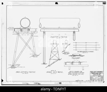 Photocopie d'microfiched plan de construction par Galloway et Markwart Ingénieurs, San Francisco, Californie, en date du 6 juillet 1917 (Microfiched le dessin au centre de Service, Denver -104-60154 - 16 de 18) de canalisation des flux d'informations sur chevalets - Usine d'énergie hydroélectrique, les autoroutes 120 et 140, Yosemite Village, comté de Mariposa, CA Banque D'Images