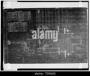 Photocopie de l'original du dessin par Strauss Bascule Bridge Company, 1916, feuille 12 de 20 (d'origine en possession de la ville de Bridgeport, Département des travaux publics) de l'utilisation de machines - East Washington Avenue Bridge, enjambant la rivière Pequonnock à East Washington Avenue, Bridgeport, comté de Fairfield, CT Banque D'Images