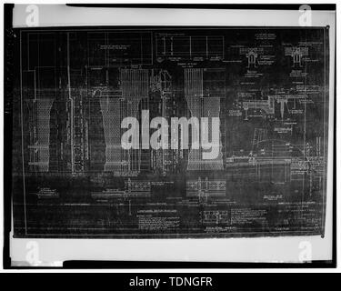 Photocopie de l'original du dessin par Strauss Bascule Bridge Company, 1916, fiche 15 sur 20 (l'original en possession de la ville de Bridgeport, Département des travaux publics) PLAN DU SALON - East Washington Avenue Bridge, enjambant la rivière Pequonnock à East Washington Avenue, Bridgeport, comté de Fairfield, CT Banque D'Images