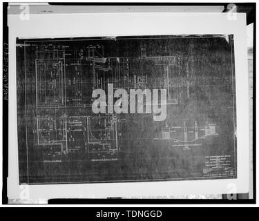 Photocopie de l'original du dessin par Strauss Bascule Bridge Company, 1916, feuille 6A de 20 (d'origine en possession de la ville de Bridgeport, Département des travaux publics) DESCRIPTION DE LA BASCULE - East Washington Avenue Bridge, enjambant la rivière Pequonnock à East Washington Avenue, Bridgeport, comté de Fairfield, CT Banque D'Images