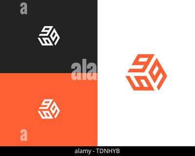 Trois Logo chiffres 9. Numéro 999 combinaison adaptée à une société ou entreprise. Création simple signe géométrique. Vecteur élégant emblème de votre conception. Illustration de Vecteur