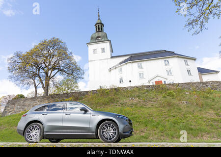 OSLO, Norvège, mai 2019 : Mercedes-Benz EV EQC test drive day le 13 mai 2019 en Norvège. Banque D'Images