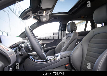 OSLO, Norvège, mai 2019 : Mercedes-Benz EV EQC Intérieur le 13 mai 2019 en Norvège. Banque D'Images