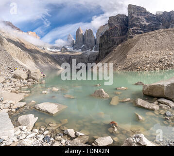 Trek de Torres del Paine en Patagonie, au Chili, en Amérique du Sud Banque D'Images