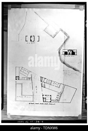 Photocopie d'un dessin original (mesurée en la possession du Rigsarkivet (Archives), Copenhague, Danemark) délimitée par Peter Lotharius Oxholm, PLAN 1775 DE CHRISTIANSTED'S WHARF AREA - Ville de Christiansted Vues générales, Christiansted, Sainte-Croix, VI Banque D'Images