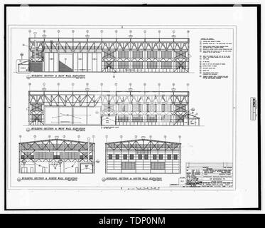 Photocopie de dessin (c'est toujours une 8 x 10 copie d'un négatif 8 x 10 ; 1992 le dessin architectural original situé au bâtiment n° 458, NAS Pensacola, Floride) INTÉRIEUR RÉPARATION-rénovation du bâtiment N° 74, BUILDING SECTIONS, feuille 7 de 31 - U.S. Naval Air Station, Hangar d'hydravions, 521, avenue du Sud, Pensacola Escambia Comté, FL Banque D'Images