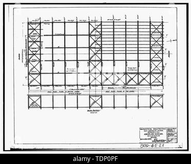 Photocopie de dessin (c'est toujours une copie de 10 x 8 à 8 x 10 ; microfilm négatif de 1917 le dessin architectural situé à NARA) HANGARS AVION, 100 X 216 HANGAR, contreventement, feuille 11 de 18 - U.S. Naval Air Station, Hangar d'hydravions, 521, avenue du Sud, Pensacola Escambia Comté, FL Banque D'Images