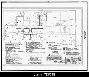 Photocopie de dessin (c'est toujours une 8et 10x-148 ; ET-148 ; copie d'une de 8 et 10x-148 ; ET-148 ; négatif ; 1997 original le dessin architectural situé au bâtiment n° 458, NAS Pensacola, Floride) rénové l'espace de bureau, bâtiment n° 27, nouveau Premier étage plan, fiche 2 sur 9 - U.S. Naval Air Station, charbon, 499 South Avenue, Pensacola, FL, Escambia Comté Banque D'Images