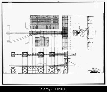 Photocopie de dessin (c'est toujours une 8et 10x-148 ; ET-148 ; copie d'une de 8 et 10x-148 ; ET-148 ; 1900 ; microfilm négatif le dessin architectural situé à NARA) Wood trestle et tour de réapprovisionnement pour wharf - U.S. Naval Air Station, charbon, 499 South Avenue, Pensacola, FL, Escambia Comté Banque D'Images