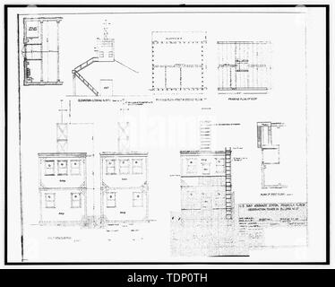 Photocopie de dessin (c'est toujours une 8et 10x-148 ; ET-148 ; copie d'une de 8 et 10x-148 ; ET-148 ; 1917 ; microfilm négatif le dessin architectural situé à NARA) tour d'observation sur le bâtiment n° 27, feuillet no 1 - U.S. Naval Air Station, charbon, 499 South Avenue, Pensacola, FL, Escambia Comté Banque D'Images