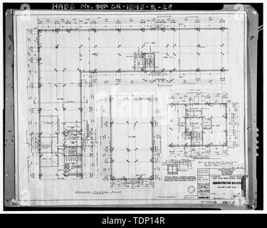 Photocopie de l'établissement situé à Archives nationales, San Bruno, Californie (Marine - 521-A-3). Deuxième étage plan ; mai, 1941. - Mare Island Naval Shipyard, bureaux administratifs, Walnut Avenue, East side entre 7e et 8e rues, Vallejo, comté de Solano, CA Banque D'Images