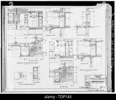 Photocopie de l'établissement situé à Archives nationales, San Bruno, Californie (Marine - 521-A-8). Entrées 1 et 2, détails, Mai, 1941. - Mare Island Naval Shipyard, bureaux administratifs, Walnut Avenue, East side entre 7e et 8e rues, Vallejo, comté de Solano, CA Banque D'Images