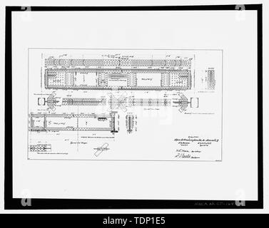 Photocopie de dessin, marbre typique et faisceau Stringer, pont n° 79B, principales et Washington Sts., So. Norwalk, Ct., N. Y., N.Y., N.H. et H.R.R., datée du 23 avril 1895. Original sur fichier avec Metro North Commuter Railroad. - Pont de chemin de fer de South Norwalk, South Main et rues de Washington, Norwalk, comté de Fairfield, CT Banque D'Images