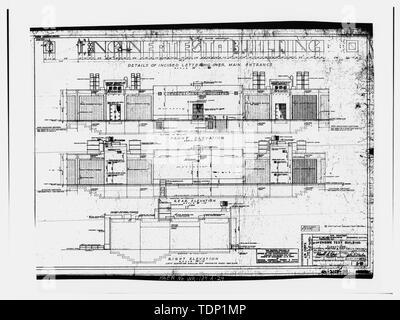 Photocopie de dessin technique, Mai, 1941 (dessin original situé à Fairchild Air Force Base, le génie civil du bâtiment, du Génie Civil vault). Cellule de contrôle moteur. Les élévations, PARTIE CENTRALE ET LES CELLULES DE TEST 1-4. - Fairchild Air Force Base, la cellule de contrôle moteur, près de intersection de Arnold Street et George Street, Spokane, Comté de Spokane, WA Banque D'Images