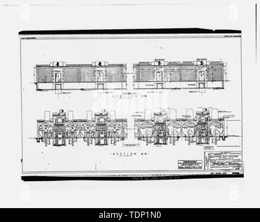 Photocopie de dessin technique, Mai, 1941 (dessin original situé à Fairchild Air Force Base, le génie civil du bâtiment, du Génie Civil vault). Cellule de contrôle moteur. SECTION, LES PARTIES DROITE ET GAUCHE, LES CELLULES d'essai de 5 à 12 ans. - Fairchild Air Force Base, la cellule de contrôle moteur, près de intersection de Arnold Street et George Street, Spokane, Comté de Spokane, WA Banque D'Images