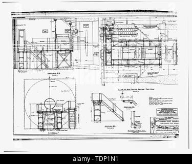 Photocopie de dessin technique, Mai, 1941 (dessin original situé à Fairchild Air Force Base, le génie civil du bâtiment, du Génie Civil vault). Cellule de contrôle moteur. Banc d'essai à refroidissement par air. - Fairchild Air Force Base, la cellule de contrôle moteur, près de intersection de Arnold Street et George Street, Spokane, Comté de Spokane, WA Banque D'Images