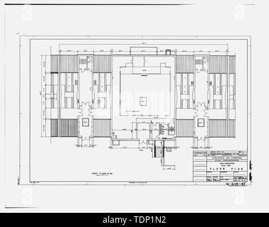 Photocopie de dessin technique, Mai, 1941 (dessin original situé à Fairchild Air Force Base, le génie civil du bâtiment, du Génie Civil vault). Cellule de contrôle moteur. 19508 RÉNOVATION DU PREMIER ÉTAGE, PARTIE CENTRALE. - Fairchild Air Force Base, la cellule de contrôle moteur, près de intersection de Arnold Street et George Street, Spokane, Comté de Spokane, WA Banque D'Images