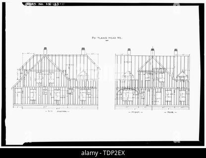 Photocopie de dessin (mesurée à partir de la première du bureau de district de la Garde côtière canadienne, John F. Kennedy Federal Building, Government Center, Boston, Massachusetts), 1890 PLAN D'ENCADREMENT inconnu délinéateur maison du gardien de phare de Portland - Portland, tête, environ 1-2 km à l'Est de Shore Road, Cape Elizabeth, comté de Cumberland, moi ; garde côtière des États-Unis ; Nichols, John ; Bryant, Jonathan, Longfellow, Henry Wadsworth, Dana, Sally, l'équipe de terrain ; Goiran, Philip, l'équipe de terrain ; Baldwin, Jennifer, émetteur ; Boucher, Jack E, photographe ; Kingsbury, Martha, historien ; Myers, Denys Peter, historien ; Reeves, F Blair, son Banque D'Images