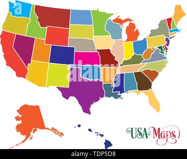 Les Etats-Unis d'Amérique (USA), communément connu sous le nom de United States (U.S.) ou d'Amérique, est une république fédérale composée de 50 Etats, un gouvernement fédéral dist Illustration de Vecteur