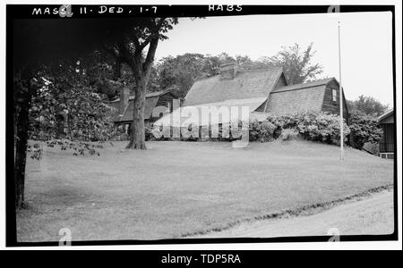 Photo- Thos. T. Waterman. Juin 1936 VUE DEPUIS LE NORD-OUEST - Jonathan Fairbanks House, 511 East Street, Dedham, comté de Norfolk, MA Banque D'Images