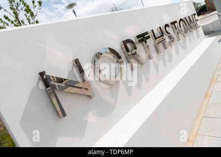 Le signe pour Northstowe une nouvelle ville en construction à South Cambridgeshire UK - un nouveau développement immobilier au Royaume-Uni Banque D'Images