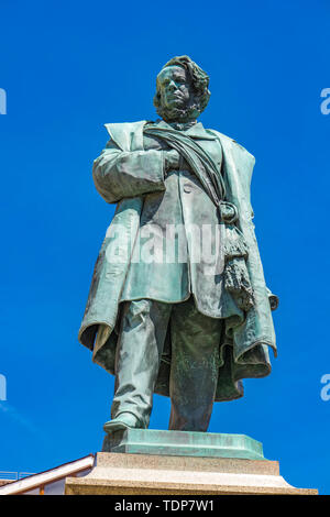 Voir à statue de patriote italien Daniele Manin à partir de 1875, par Luigi Borro à Venise, Italie Banque D'Images