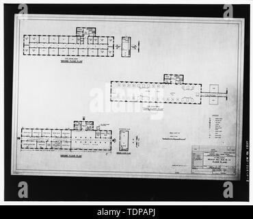 Photocopie de dessin (du ministère de la Marine, Bureau des triages et des quais, travaux publics du District Office, Annapolis, MD) L.F. Merrill, délinéateur, 1960 PREMIÈRE, DEUXIÈME ET TROISIÈME ÉTAGE PLANS - U.S. Naval Academy, Melville Hall, Annapolis, comté d'Anne Arundel, MD ; Bureau des triages et des quais, Département de la Marine, Melville, George Wallace ; Miller, J. Henry, photographe inconnu ; Banque D'Images