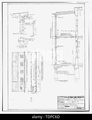 Photocopie de dessin (c'est toujours une 8 x 10 copie d'un négatif 8 x 10 ; 1944 le dessin architectural situé à Pensacola, Floride, Bâtiment n° 458), l'altitude, ET LA SECTION DE L'ÉCOLE photographique de porche, bâtiment N° 52, feuille 3 de 6. - U.S. Naval Air Station, atelier de peinture, 222 East Avenue, Pensacola, FL, Escambia Comté Banque D'Images