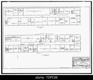 Photocopie de dessin (c'est toujours une 8 x 10 copie d'un négatif 8 x 10 ; 1958 le dessin architectural original situé au bâtiment n° 458, NAS Pensacola, Floride) Bâtiment n° 45, les plans d'étage, deuxième et troisième étages, 2 feuilles de 2 - U.S. Naval Air Station, l'équipement des magasins et des bureaux, 206, avenue du Sud, Pensacola Escambia Comté, FL Banque D'Images