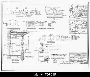 Photocopie de dessin (c'est toujours une 8 x 10 copie d'un négatif 8 x 10 ; 1963 le dessin architectural situé à Pensacola, Floride, Bâtiment n° 458) Bâtiment N° 107 L'altitude et la BLR SECTION POUR PLUS D'INSTALLATIONS DE TRAITEMENT, fiche 1 sur 7. - U.S. Naval Air Station, aux installations frigorifiques, Centre Avenue, Pensacola, FL, Escambia Comté Banque D'Images