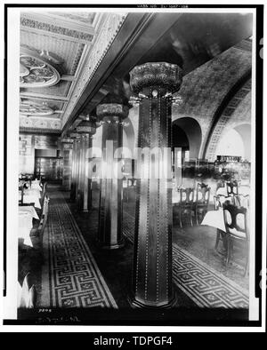 -9805. L'hôtel Auditorium - SALLE À MANGER, voir l'affichage des colonnes. - Auditorium Building, 430 South Michigan Avenue, Chicago, comté de Cook, en Illinois Banque D'Images