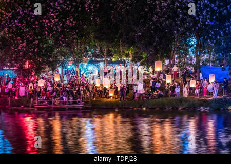 Jour de Chiang Mai Fête des lanternes, Thaïlande Banque D'Images