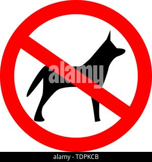 Chiens non admis. Interdiction de chien,illustration signe. Illustration de Vecteur