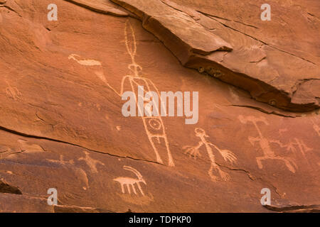 L'île de Sable, oreilles Ours Panneau Petroglyph National Monument, près de Bluff, Utah, États-Unis d'Amérique Banque D'Images