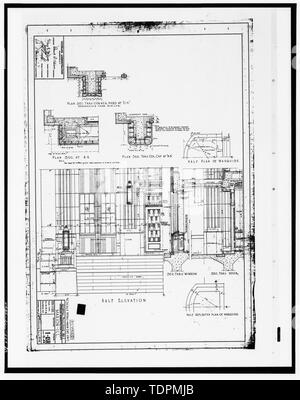 Photographie d'un dessin tiré de la possession de l'ingénieur de la Marion, IL Veterans Administration Medical Center. L'échelle de 3-4' DÉTAIL - ENT. PLAN DE L'unité (sections, la moitié de l'altitude, SECTIONS À FENÊTRE et porte. La moitié de la moitié et PLAN PLAN REFLÈTE DE MARQUISE) ; Dessin 1-13R, DATÉE DU 4 SEPTEMBRE 1940. - Veterans Administration Medical Center, le bâtiment n° 1, Old State Route 13 Ouest, Marion, comté de Williamson, IL ; Département des affaires des anciens combattants ; Ryan, Robert A, historien ; Dennett, Muesig, Ryan et Associates, Ltd., historien ; Ryan, Robert A, photographe ; Harms, Bruce A, ph Banque D'Images