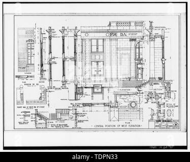 Photographie d'un dessin de construction d'origine, datée d'août 1927, en la possession de l'Office de la planification des installations, de l'Iowa State University, Ames, Iowa. Détails extérieurs (DÉTAIL ÉLÉVATION, PLAN, ET LA SECTION de mur à l'avant ; PORTIQUE D'ENTRÉE ET L'ouverture de mur extérieur ; DÉTAILS ET D'autres détails extérieurs) ; Feuille N° 8 de 10 - Bâtiment de l'industrie laitière, de l'Iowa State University Campus, Ames, IA, Story County Banque D'Images