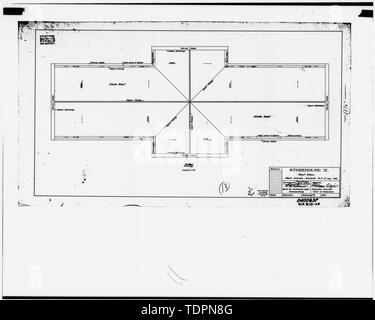 Photographie de dessin en possession des Plans d'Ingénierie et Services Division, Rock Island Arsenal. PLAN DU TOIT, 1903. Architecte- RALPH MODJESKI. - Rock Island Arsenal, Bâtiment n° 131, avenue du Sud entre Gillespie Avenue et 2e Rue, Rock Island, Rock Island Comté, IL ; Modjeski, Ralph Banque D'Images