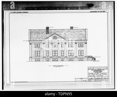 Photographie de dessin en possession des Plans d'Ingénierie et Services Division, Rock Island Arsenal. L'ALTITUDE DU SUD, 1964. - Rock Island Arsenal, Bâtiment n° 360, avenue Gillespie entre Rodman Avenue et l'Avenue du Nord, Rock Island, le comté de Rock Island, IL Banque D'Images