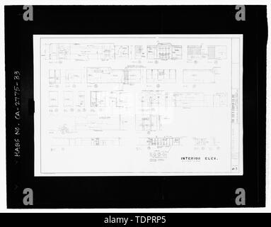 Copie photographique de la construction du dessin, reproduit 1957. ; la feuille A-3 en élévation -- Maison de vacances Bol, 3730 Crenshaw Boulevard, Los Angeles, Los Angeles County, CA Banque D'Images