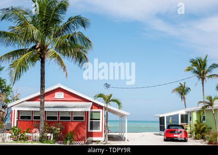 Sanibel Island Florida, Castaways Beach & Bay Water Cottages, Resort, hôtel hôtels hébergement inn motels motels, plages de plage, gite front de mer coloré, pal Banque D'Images