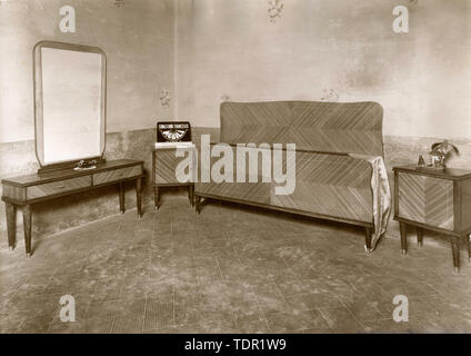 Chambre à coucher, Italie 1950 Banque D'Images