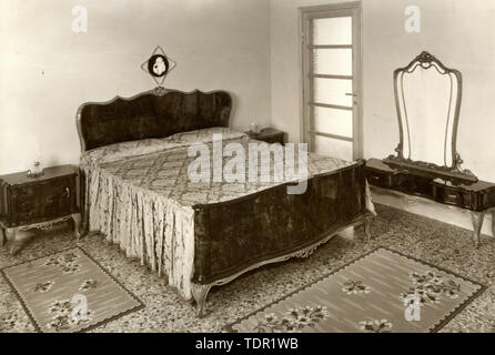 Chambre à coucher, Italie 1950 Banque D'Images