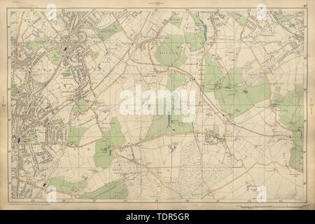 Woodside Beckenham CROYDON W Wickham Elmers End Hayes Norwood BACON 1900 map Banque D'Images