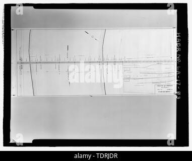 Photocopie de décembre 1938 dessin. Copie imprimée situé dans le plan fichiers à New Orleans Public Belt Railroad Administration bureau au 5100 route de Jefferson, Jefferson, Louisiana 70123. Dessinateur inconnu. ; 1938 PONT DE DESSIN PLAN MONTRANT LE PONT PRINCIPAL DÉBUT À LA STATION 316,80 À COMPTER DE LA RIVE OUEST DE LA RIVIÈRE ET SE TERMINANT À LA STATION 264,0 À LA RIVE EST DE LA RIVIÈRE. - Huey P. long pont, enjambant la rivière Mississipi environ à mi-chemin entre neuf et douze mille points en amont et de l'ouest de la Nouvelle Orléans, Jefferson, Jefferson Parish, LA ; Modjeski, Masters et Chas Banque D'Images