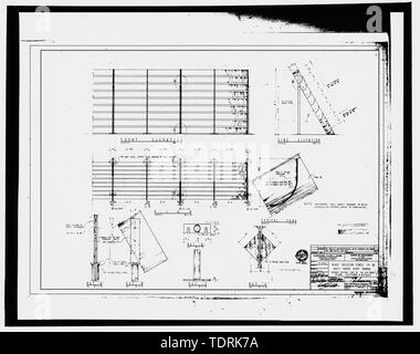 Copie photographique du dessin de construction 1958 (dessin original situé dans le bâtiment 301, Offutt AFB, Bellevue, Nebraska). Déflecteur de souffle plan de clôture, élévations, et de détails. - Offutt Air Force Base, à la recherche de poste de commandement aéroporté de verre, déflecteur de souffle des clôtures, au nord-est et au sud-ouest de l'aire opérationnelle Projet Looking Glass, quartier historique, Bellevue, Sarpy Comté, NW Banque D'Images