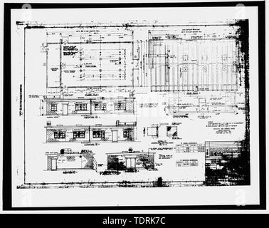 Copie photographique du dessin de construction 1958 (dessin original situé dans le bâtiment 301, Offutt AFB, Bellevue, Nebraska). Plan d'étage, plan de toit, et de l'altitude, les deux bâtiments. - Offutt Air Force Base, à la recherche de poste de commandement aéroporté de verre, le fluide hydraulique Bâtiments, au nord-est de Looking Glass Avenue au sud-ouest de l'Arrondissement historique du Projet Looking Glass, Bellevue, Sarpy Comté, NW Banque D'Images