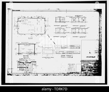 Copie photographique du dessin de construction 1958 (dessin original situé dans le bâtiment 301, Offutt AFB, Bellevue, Nebraska). Plan, élévations, coupes et détails - Offutt Air Force Base, à la recherche de poste de commandement aéroporté de verre, l'approvisionnement en eau, au sud-ouest de l'ouest de l'aire opérationnelle Projet Looking Glass, quartier historique, Bellevue, Sarpy Comté, NW Banque D'Images