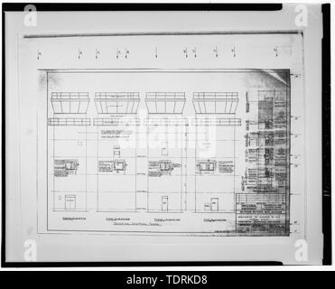 Photocopie de plan de construction, datée du 12 avril 1958, l'Allemagne S. Klees, ingénieurs-conseils, Detroit, en possession de la Base de Selfridge Museum, Mt. Clemens, Michigan. MODIFICATION DE BÂTIMENT N° 559, de l'architecture des façades et des détails. - Selfridge Field, Bâtiment n° 559, au sud du Boulevard de l'Est de la joie, à l'est de la piste Nord-sud, Mount Clemens, comté de Macomb, MI Banque D'Images